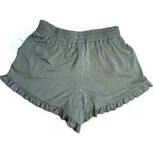 Nordstrom Girl's Olive Green Elastic Waist Ruffle Hem Shorts Size Medium 8/10 NW